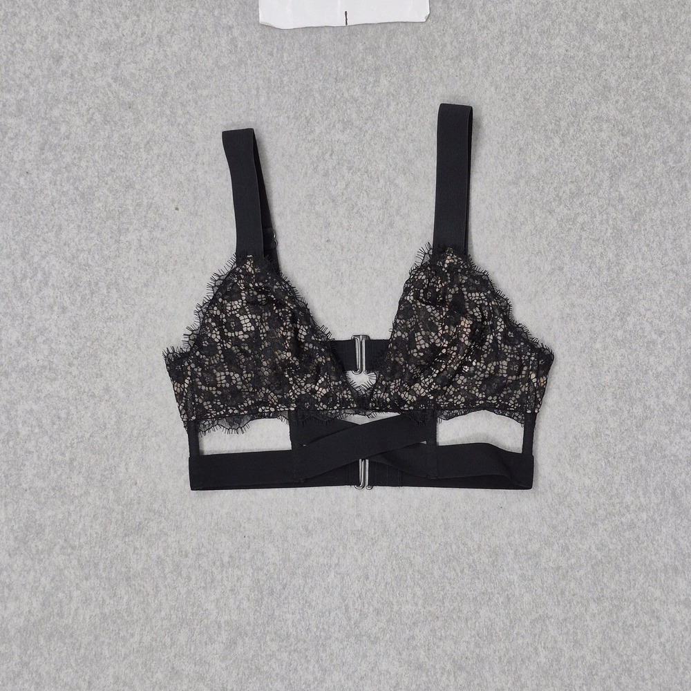 Victoria Secret Women Bra Small Black Very Sexy Bralette Wireless Lace NWT